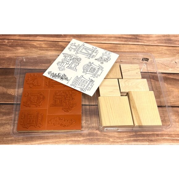 Stampin Up! Circus Train Wood Mounted Rubber Stamp Set Of 6 2006 - Picture 3 of 3